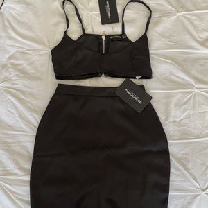 PLT black skirt & top set